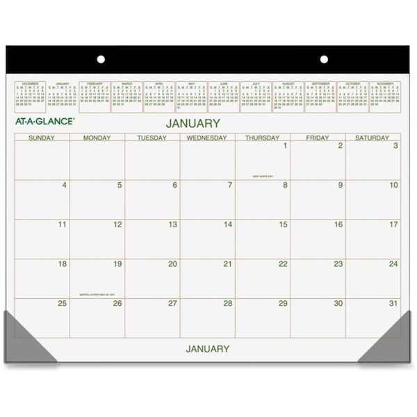 At-A-Glance At A Glance AAGGG250000 Recycled 2-Color Desk Pad Paper Calendar - Black AAGGG250000 - main